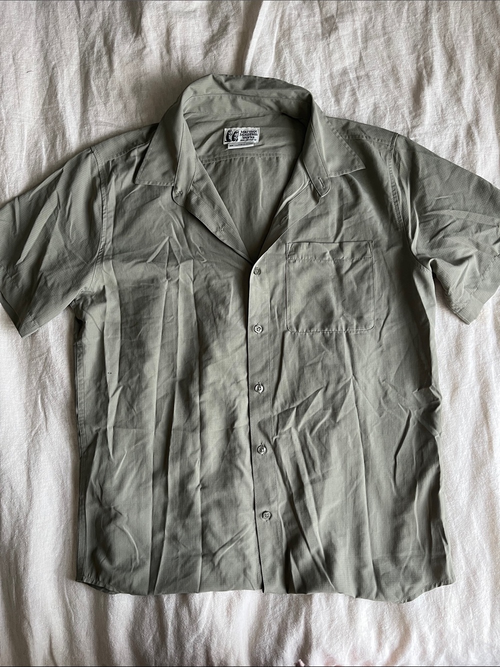 Men's Short Sleeve Casual Button-Down Shirt - Sage Green